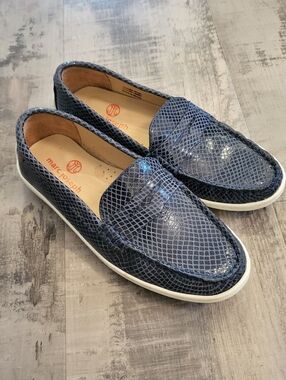 Youth Marc Joseph Union St Loafer Shoes size 2 Navy Blue Leather Unisex Boy Girl